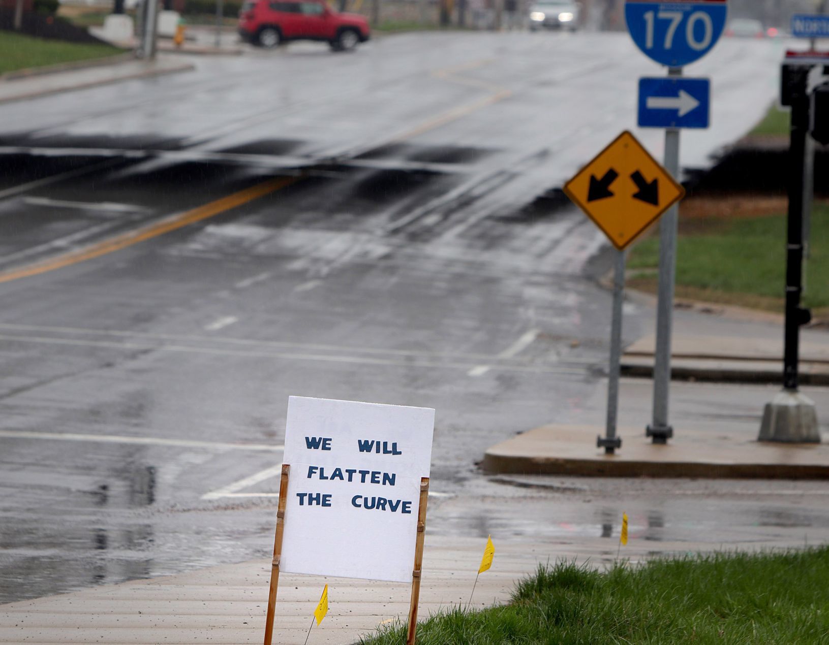Coronavirus sign on street